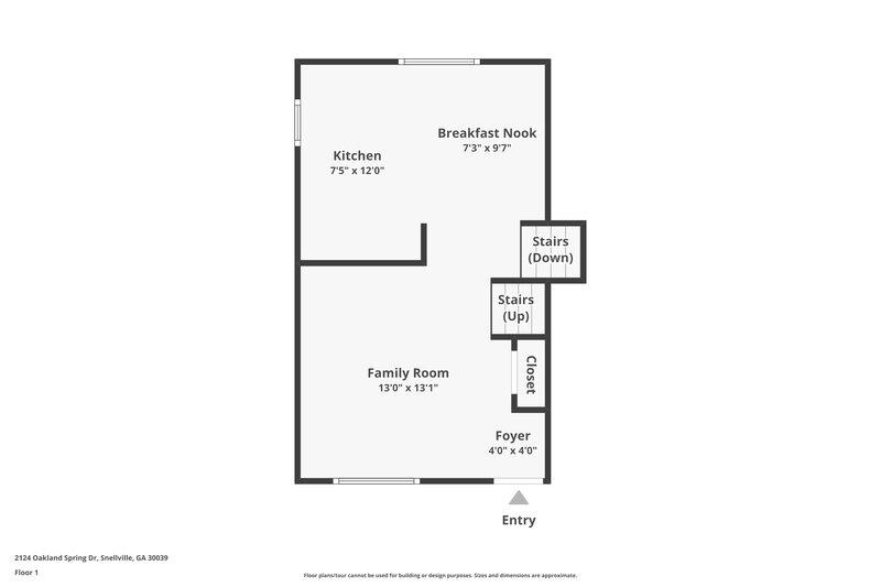 2,050/Mo, 2124 Oakland Spring Dr Snellville, GA 30039 Floorplan View