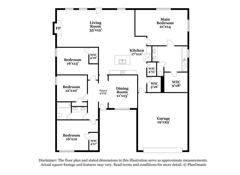 2,100/Mo, 356 Webster Lake Drive Temple, GA 30179 Floor Plan View