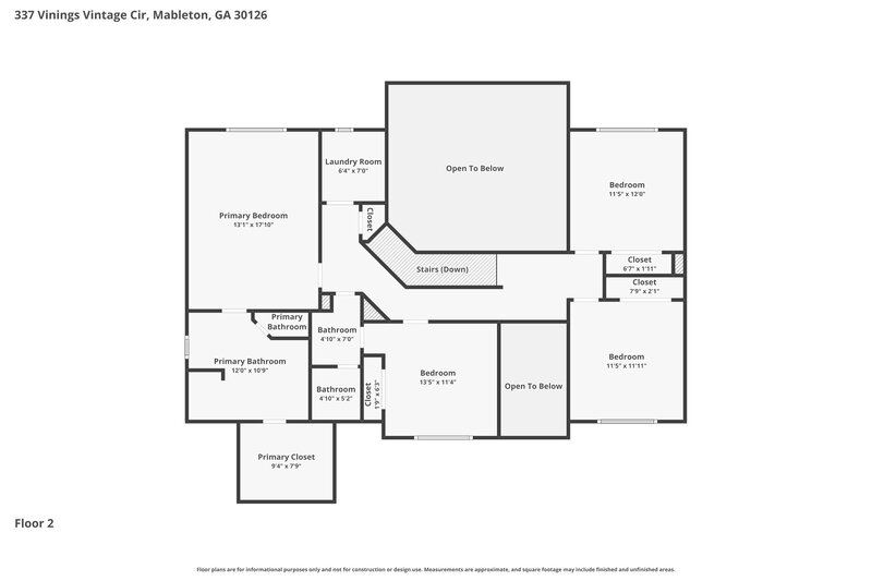 2,965/Mo, 337 Vinings Vintage Cir Mableton, GA 30126 Floor Plan View 3