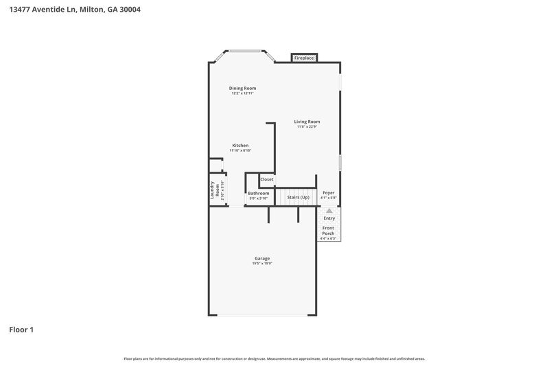 2,435/Mo, 13477 Aventide Ln Alpharetta, GA 30004 Floor Plan View