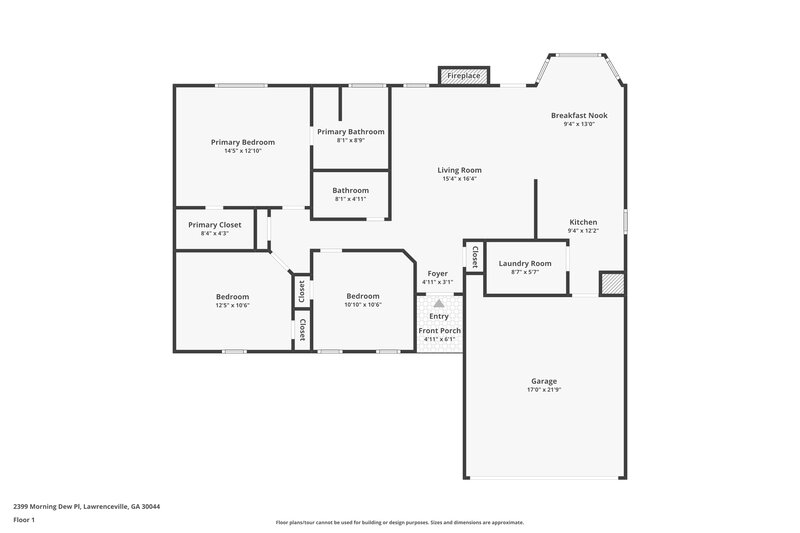 2,590/Mo, 2399 Morning Dew Pl Lawrenceville, GA 30044 Floor Plan View