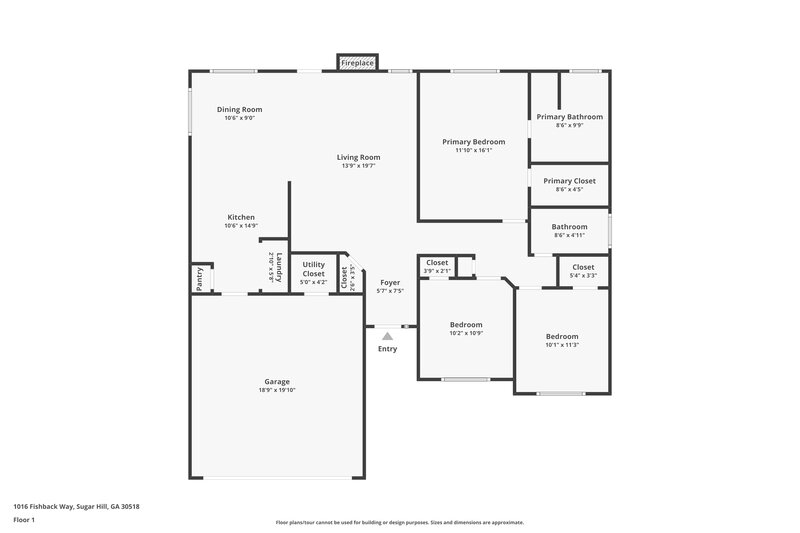 1,920/Mo, 1016 Fishback Way Sugar Hill, GA 30518 Floor Plan View