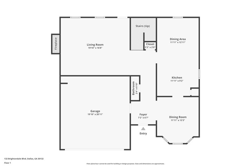 1,850/Mo, 132 Brightondale Blvd Dallas, GA 30132 Floor Plan View