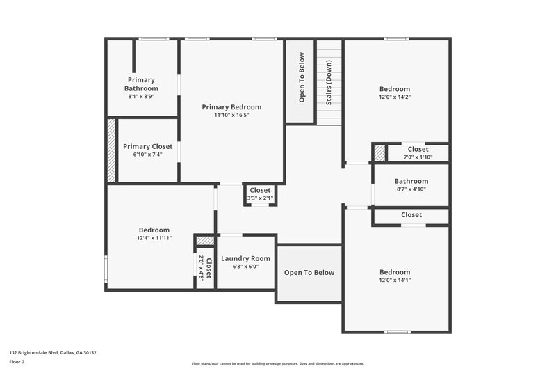 1,850/Mo, 132 Brightondale Blvd Dallas, GA 30132 Floor Plan View 2