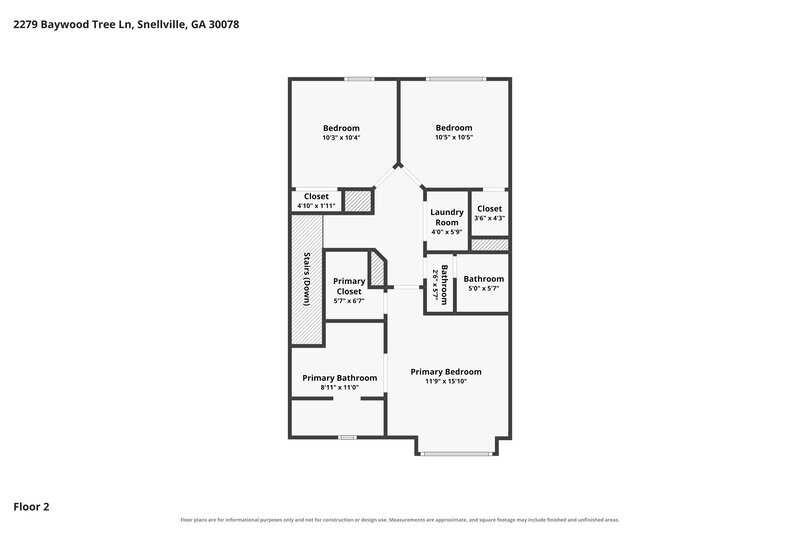 2,055/Mo, 2279 Baywood Tree Ln Snellville, GA 30078 Floor Plan View 2