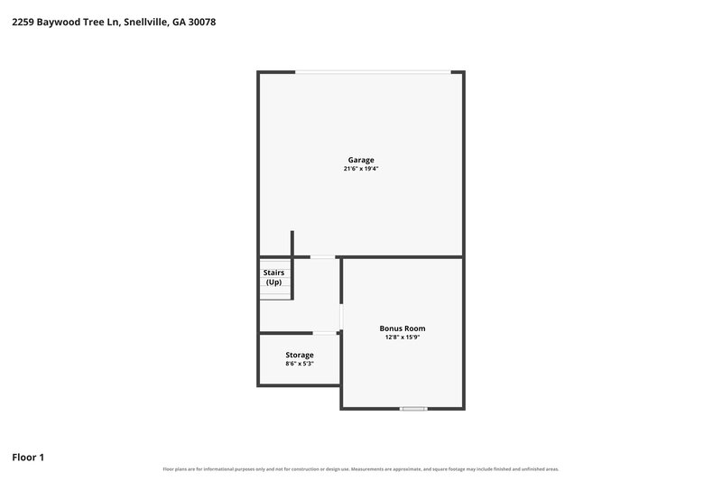 1,825/Mo, 2259 Baywood Tree Ln Snellville, GA 30078 Floor Plan View