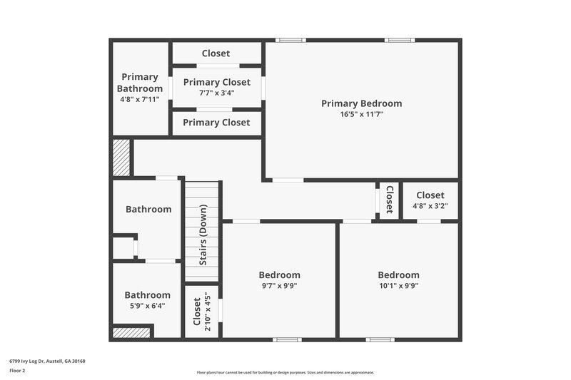 1,950/Mo, 6799 Ivy Log Dr Austell, GA 30168 Floor Plan View 2