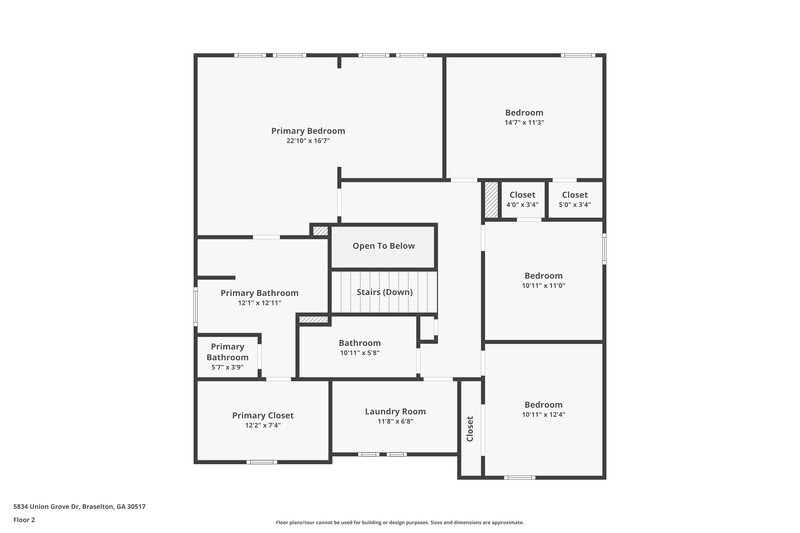 2,450/Mo, 5834 Union Grove Dr Braselton, GA 30517 Floor Plan View 2