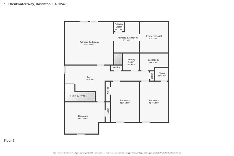 2,240/Mo, 132 Bentwater Way Hoschton, GA 30548 Floor Plan View 2