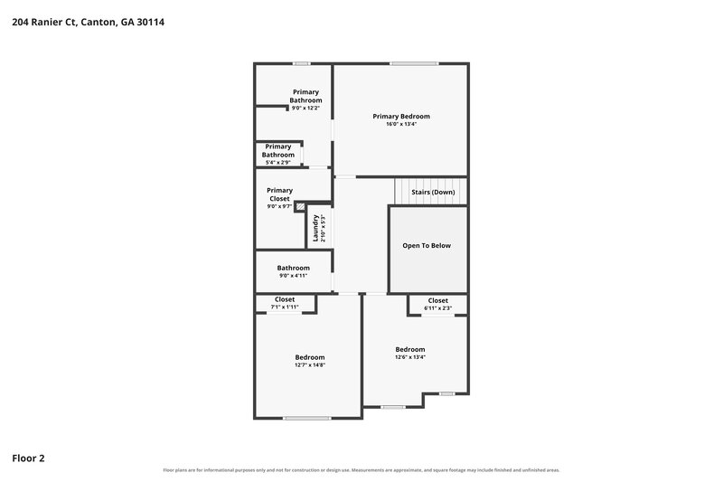2,135/Mo, 204 Ranier Ct Canton, GA 30114 Floor Plan View 2