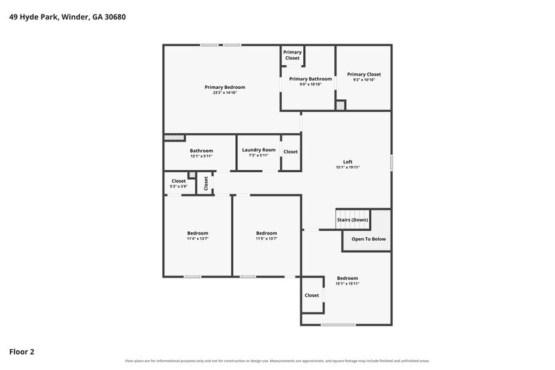 2,440/Mo, 49 Hyde Park Winder, GA 30680 Floor Plan View 2