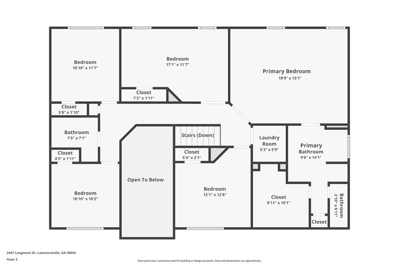 2,745/Mo, 2447 Longmont Dr Lawrenceville, GA 30044 Floor Plan View 2