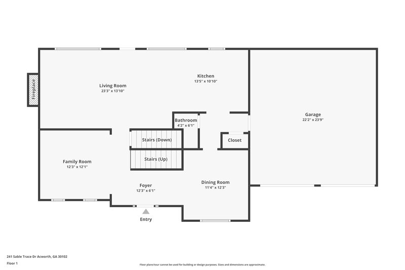 2,590/Mo, 241 Sable Trace Dr Acworth, GA 30102 Floorplan View