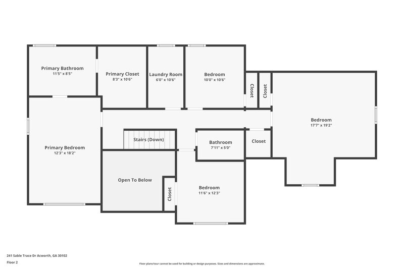 2,590/Mo, 241 Sable Trace Dr Acworth, GA 30102 Floorplan View 2