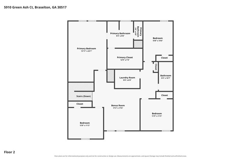 2,640/Mo, 5910 Green Ash Ct Braselton, GA 30517 Floor Plan View 2