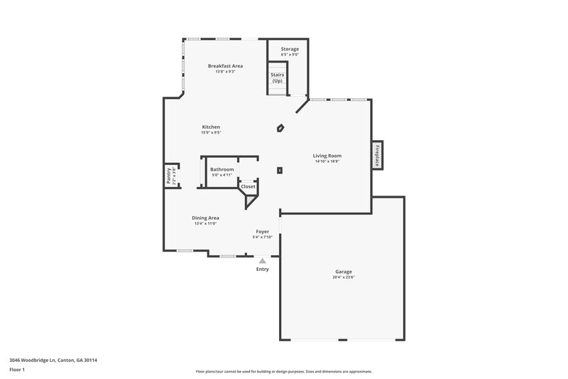 2,075/Mo, 3046 Woodbridge Ln Canton, GA 30114 Floor Plan View 2