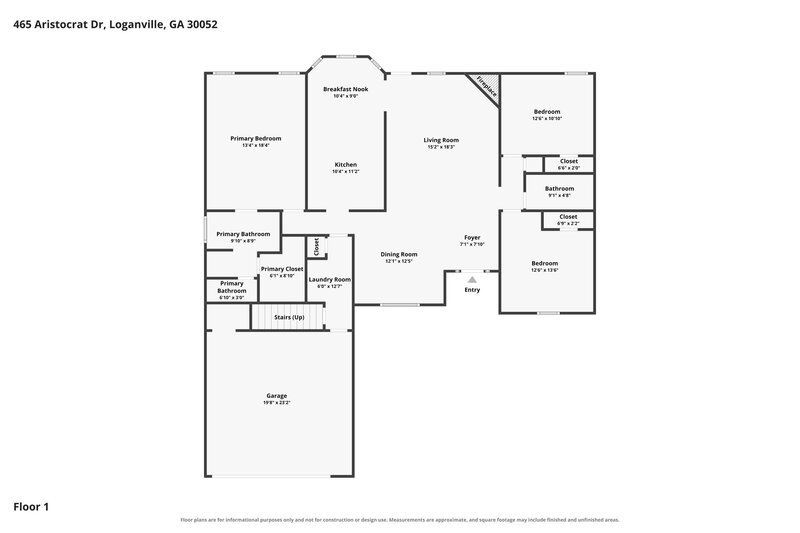 2,130/Mo, 465 Aristocrat Dr Loganville, GA 30052 Floor Plan View