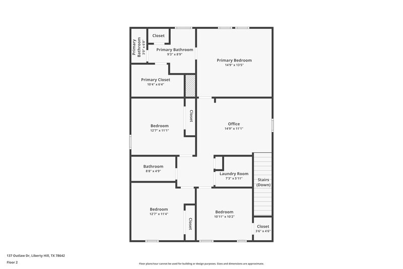 1,820/Mo, 137 Outlaw Dr Liberty Hill, TX 78642 Floor Plan View 2