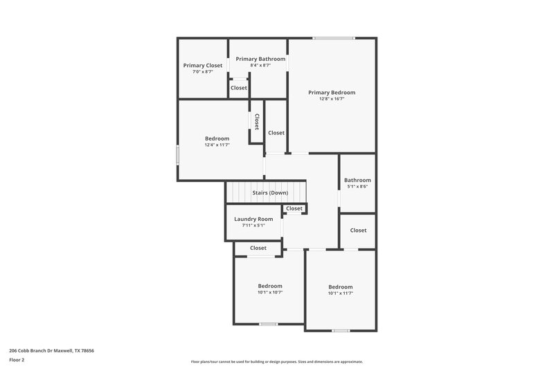 1,795/Mo, 206 Cobb Branch Dr Maxwell, TX 78656 Floor Plan View 2