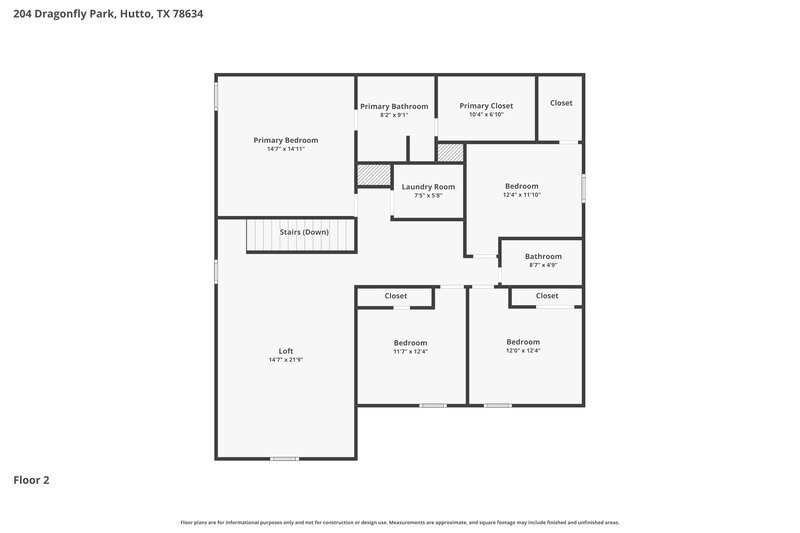 2,590/Mo, 204 Dragonfly Park Hutto, TX 78634 Floor Plan View