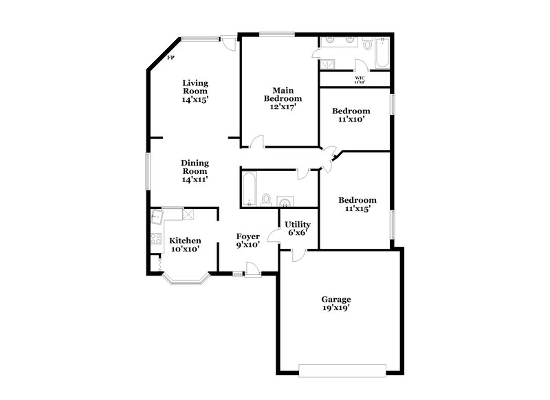 1,830/Mo, 104 Winecup Path Cedar Creek, TX 78612 Floor Plan View
