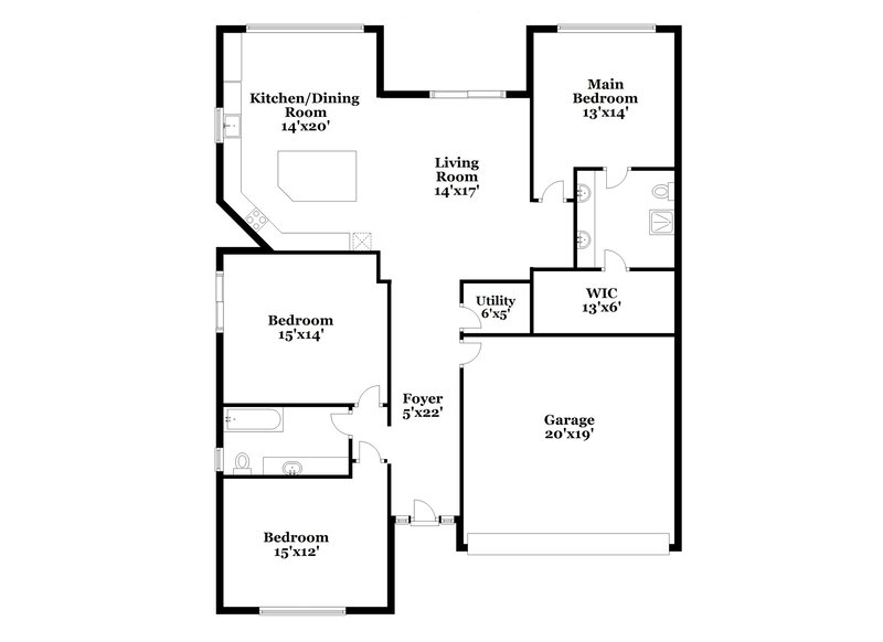 2,125/Mo, 3750 E Palm Valley Blvd Unit 118 Round Rock, TX 78665 Floor Plan View