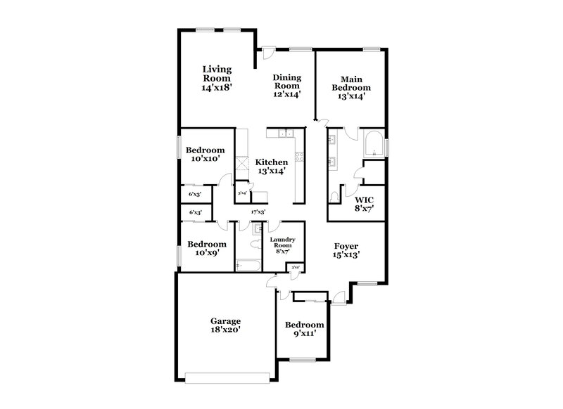 1,915/Mo, 212 Adriana Ln Hutto, TX 78634 Floor Plan View