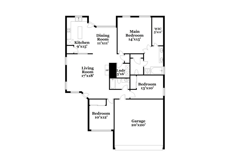 1,960/Mo, 3901 Bandice Ln Pflugerville, TX 78660 Floor Plan View