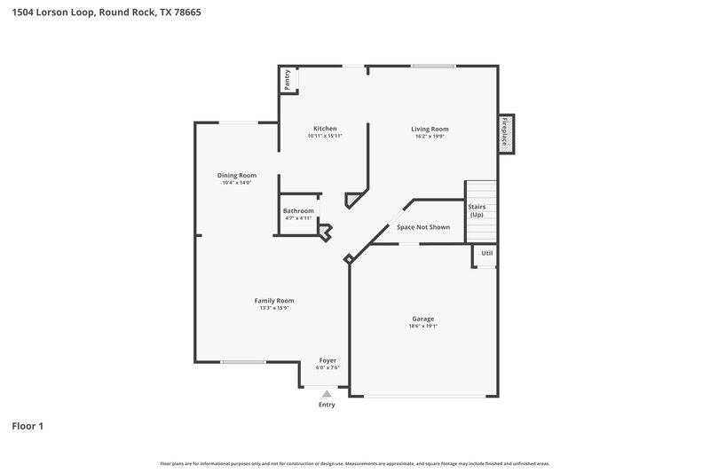 2,015/Mo, 1504 Lorson Loop Round Rock, TX 78665 Floorplan View