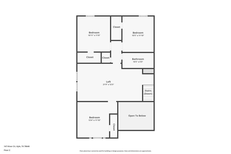 2,215/Mo, 147 Hiver Cir Kyle, TX 78640 Floor Plan View 2