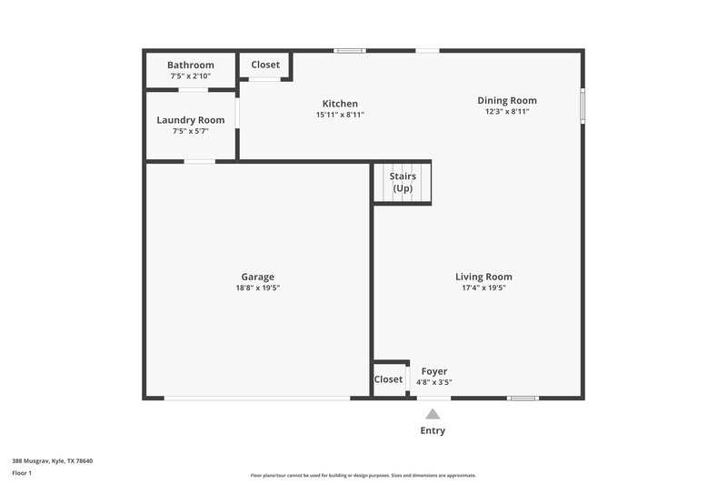 2,020/Mo, 388 Musgrav Kyle, TX 78640 Floor Plan View