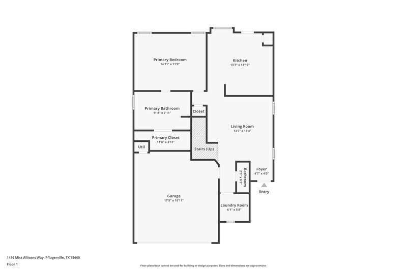 1,980/Mo, 1416 Miss Allisons Way Pflugerville, TX 78660 Floor Plan View