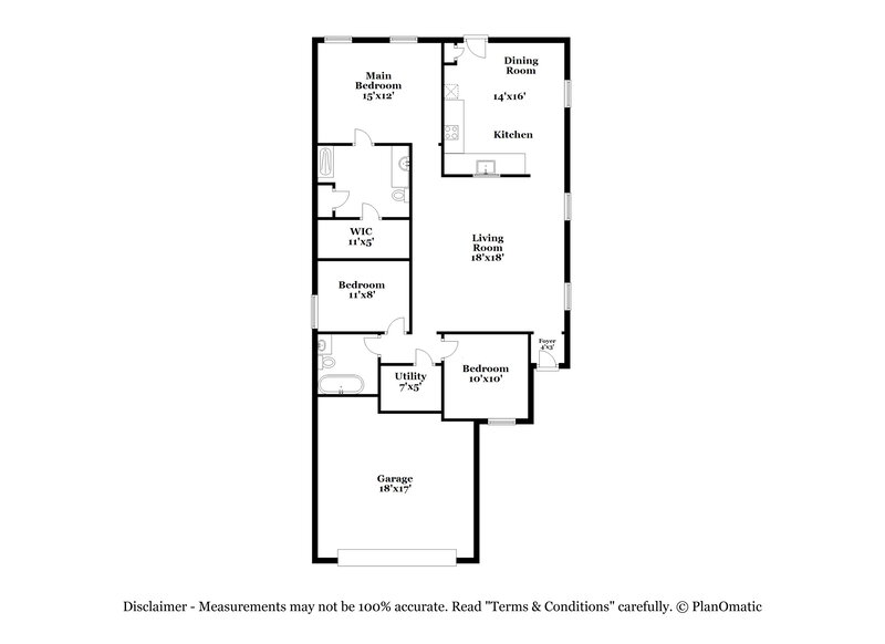 1,720/Mo, 1532 Amy Dr Kyle, TX 78640 Floorplan View