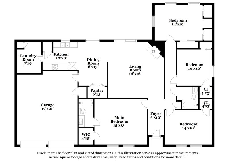 1,635/Mo, 114 Cloverleaf St San Marcos, TX 78666 Floor Plan View