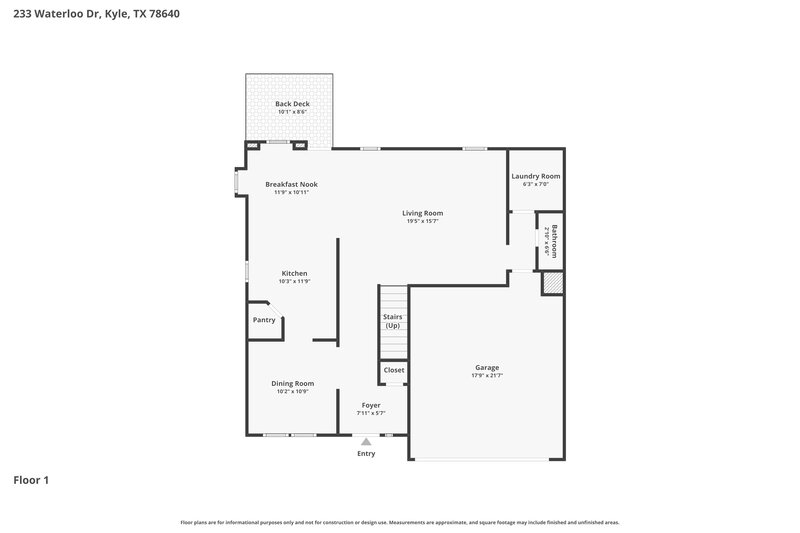 1,900/Mo, 233 Waterloo Dr Kyle, TX 78640 Floor Plan View