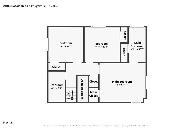 1,835/Mo, 21013 Godolophin Ct Pflugerville, TX 78660 Floor Plan View 2