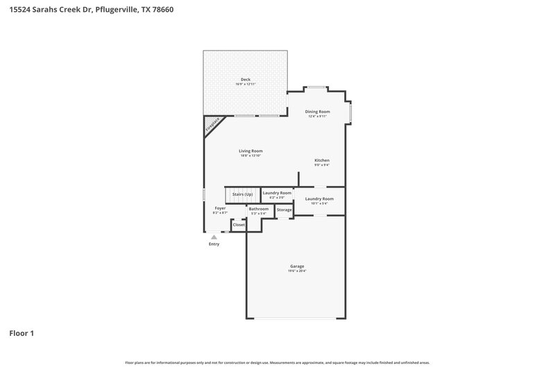 2,200/Mo, 15524 Sarahs Creek Dr Pflugerville, TX 78660 Floor Plan View