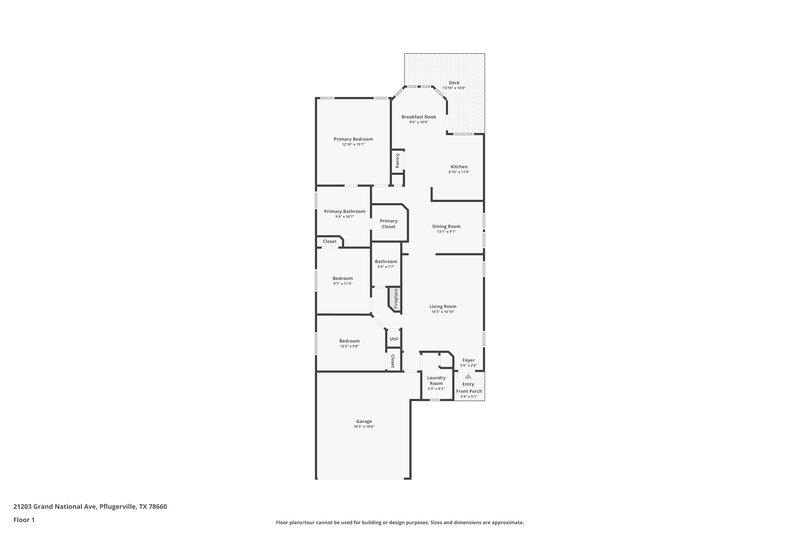 1,975/Mo, 21203 Grand National Ave Pflugerville, TX 78660 Floor Plan View