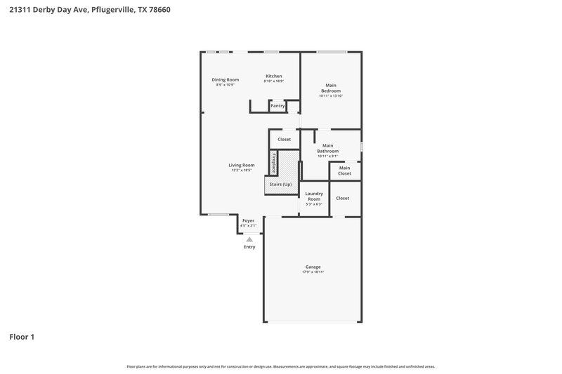 1,905/Mo, 21311 Derby Day Ave Pflugerville, TX 78660 Floor Plan View