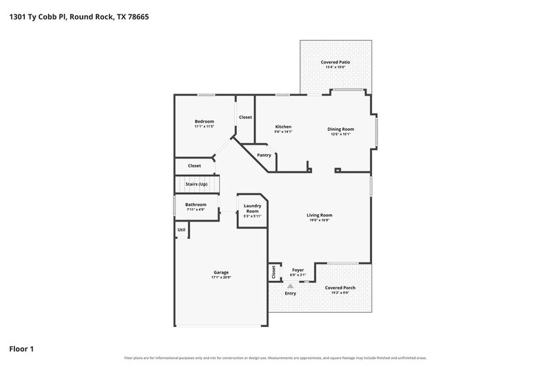 2,205/Mo, 1301 Ty Cobb Pl Round Rock, TX 78665 Floorplan View