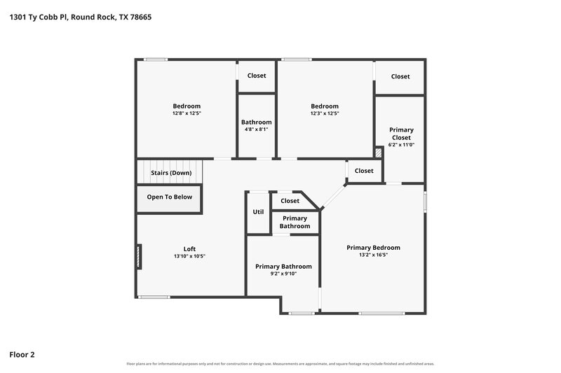 2,205/Mo, 1301 Ty Cobb Pl Round Rock, TX 78665 Floorplan View 2