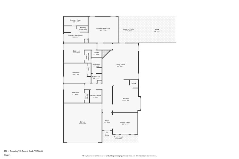 2,135/Mo, 200 N Crossing Trl Round Rock, TX 78665 Floor Plan View