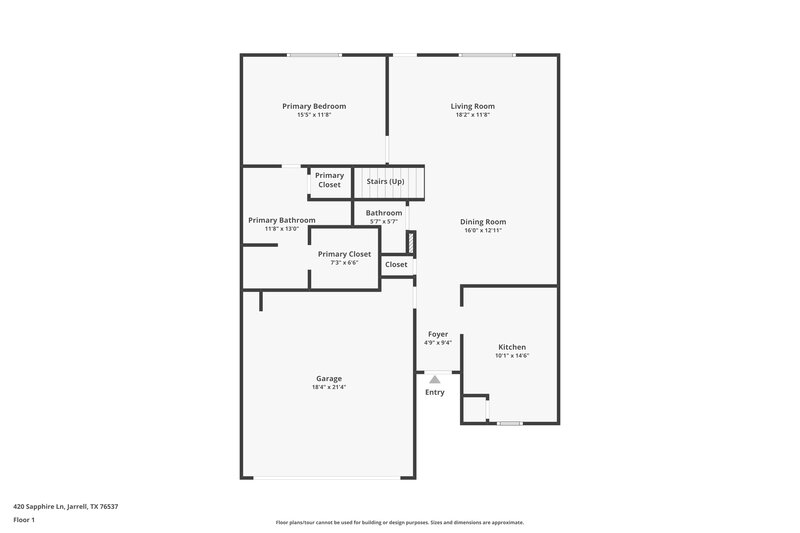 1,840/Mo, 420 Sapphire Ln Jarrell, TX 76537 Floor Plan View