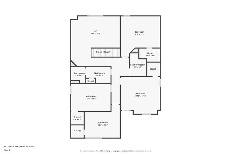 1,840/Mo, 420 Sapphire Ln Jarrell, TX 76537 Floor Plan View 2