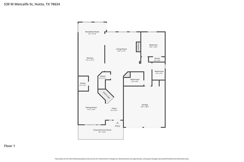 2,195/Mo, 539 W Metcalfe St Hutto, TX 78634 Floorplan View