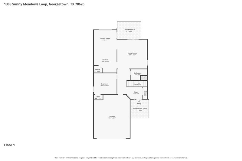 2,100/Mo, 1303 Sunny Meadows Loop Georgetown, TX 78626 Floorplan View