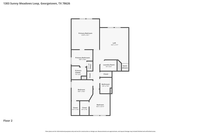 2,100/Mo, 1303 Sunny Meadows Loop Georgetown, TX 78626 Floorplan View 2