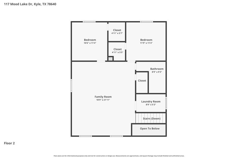 1,800/Mo, 117 Mood Lake Dr Kyle, TX 78640 Floor Plan View 2