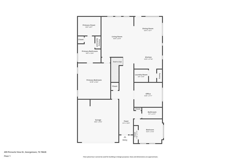 3,270/Mo, 409 Pinnacle View Dr Georgetown, TX 78628 Floor Plan View