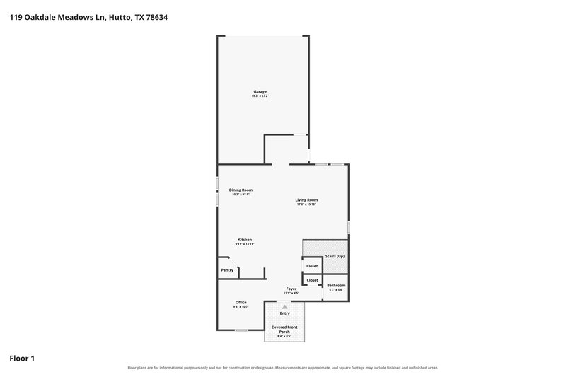 2,080/Mo, 119 Oakdale Meadows Ln Hutto, TX 78634 Floor Plan View 2